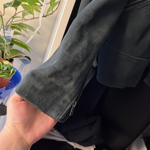 Luckybrand suede leather Moto jacket greyish blue in size Small women - Picture 10 of 15